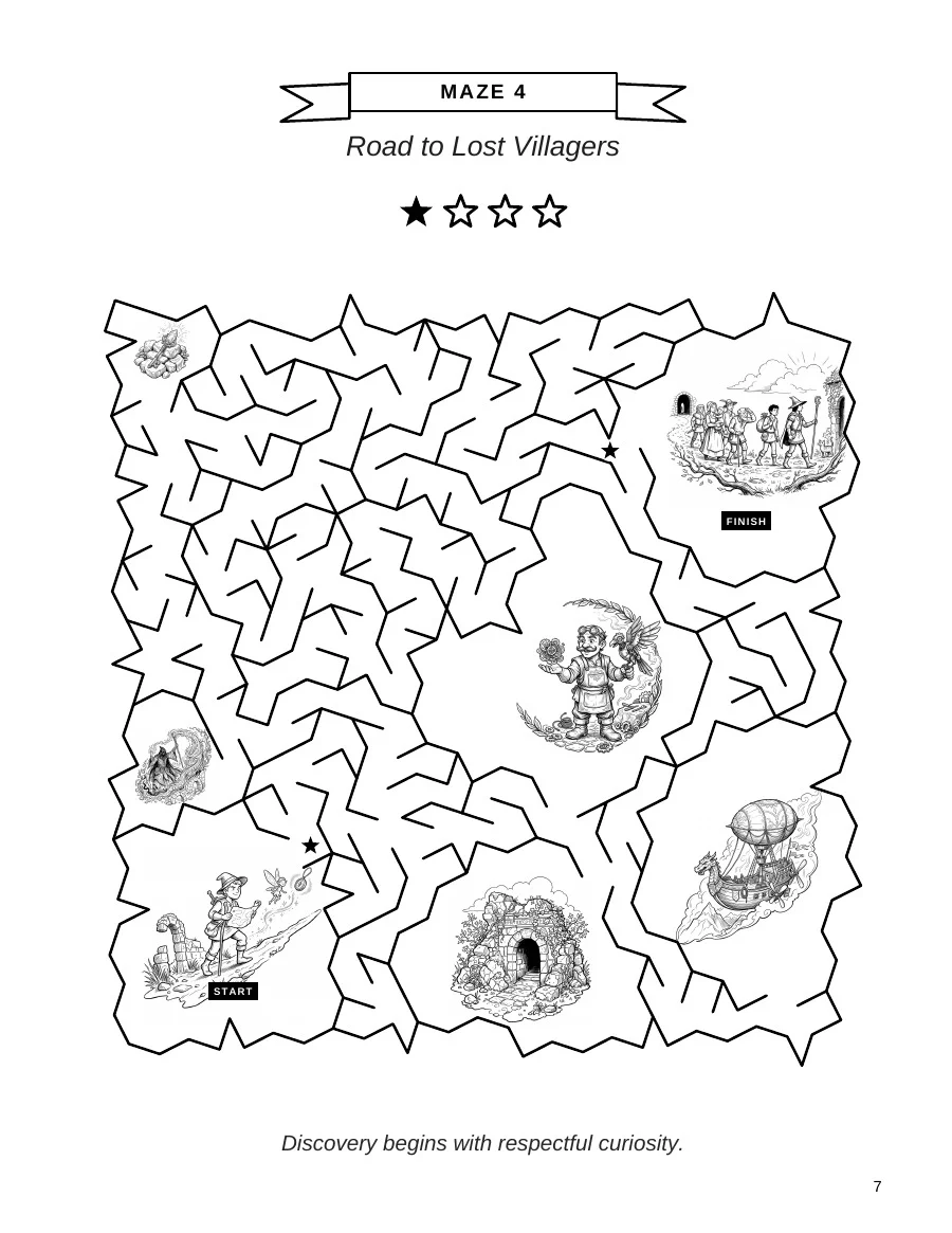 Road to Lost Villagers sample puzzle page