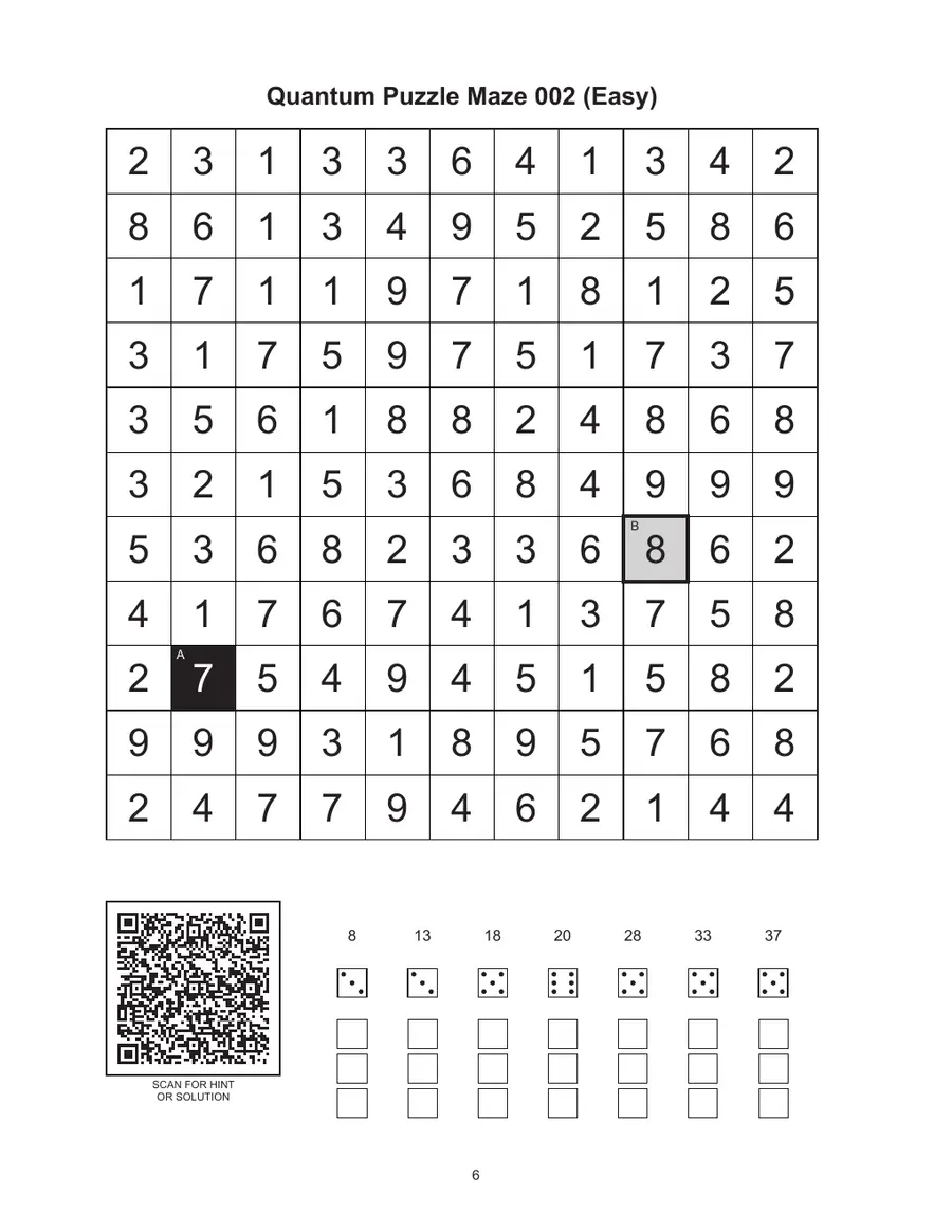 Quantum Puzzle Maze 002 sample puzzle page