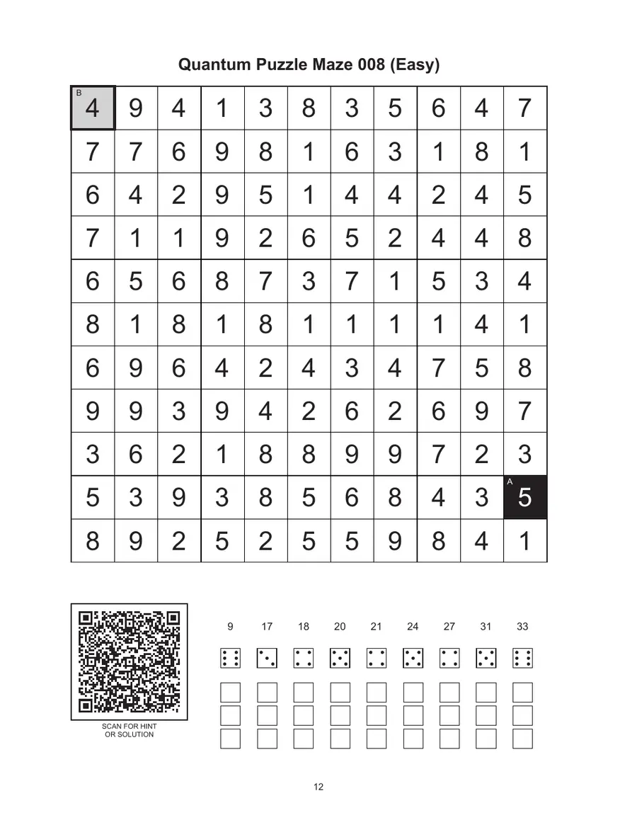 Quantum Puzzle Maze 008 sample puzzle page