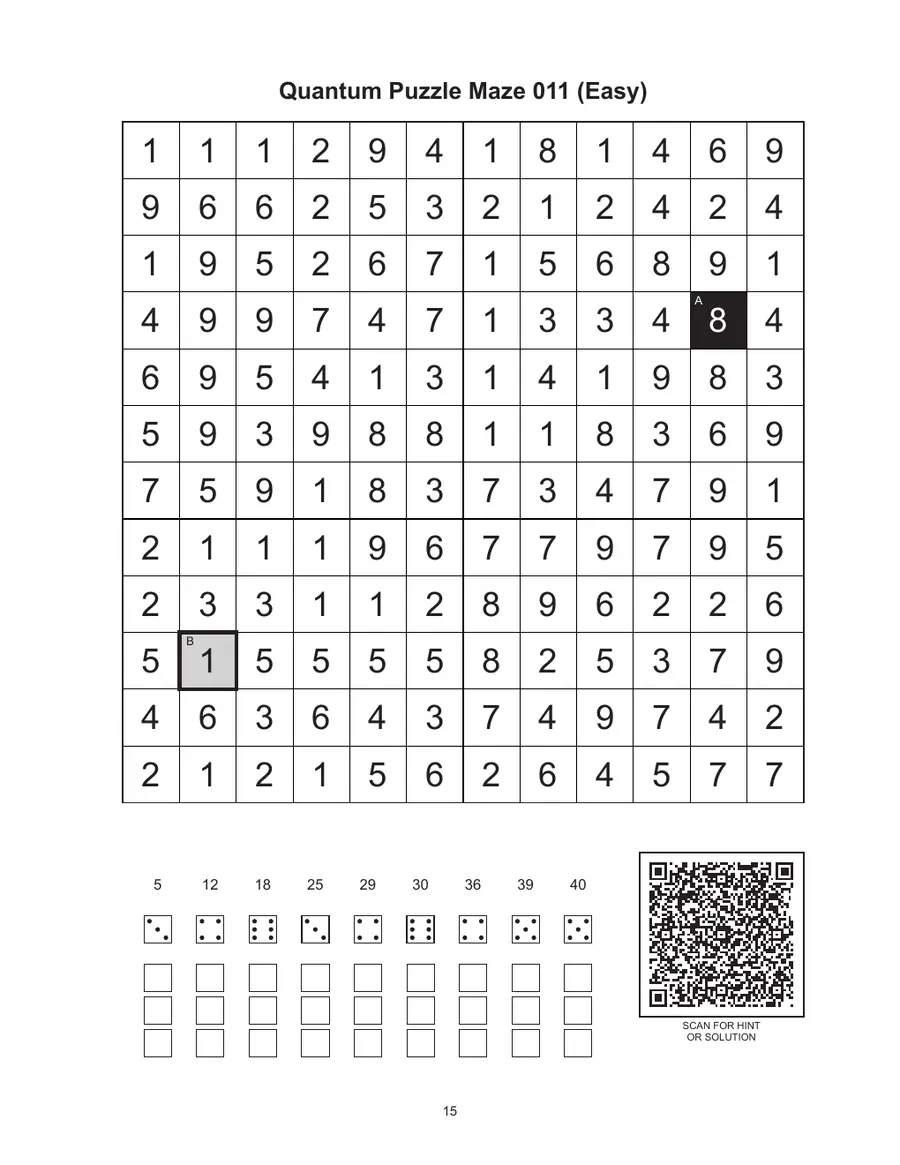 Quantum Puzzle Maze 011 sample puzzle page