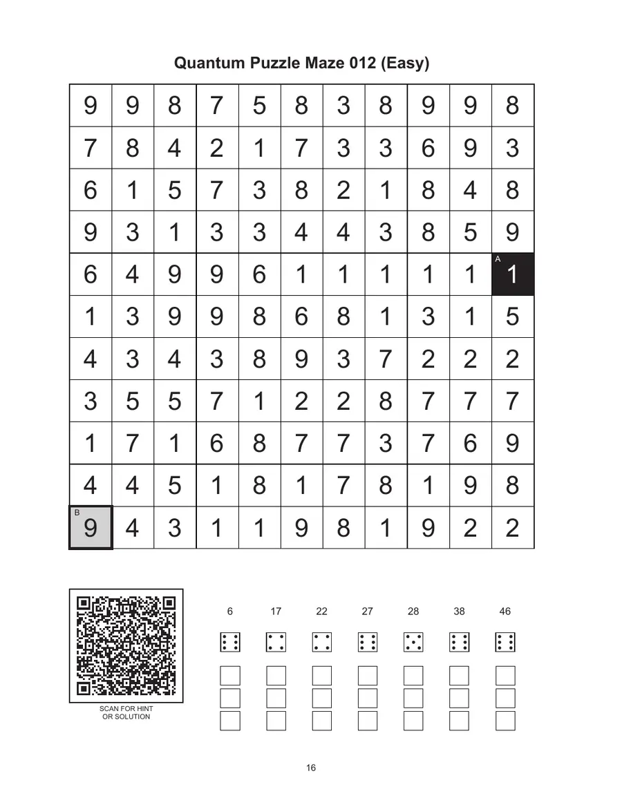 Quantum Puzzle Maze 012 sample puzzle page
